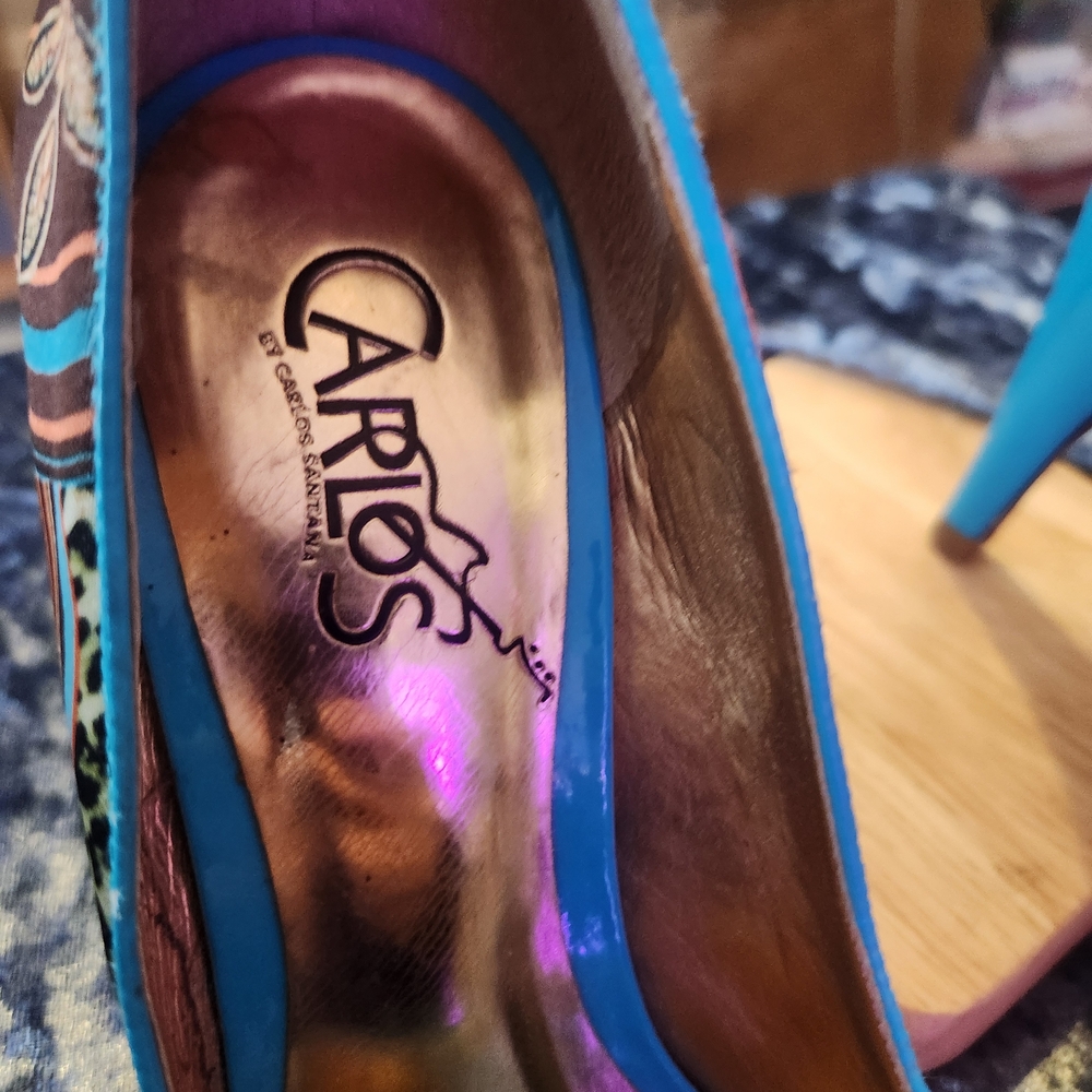 Carlos by Carlos Santana Multicolor Peep-Toe Heels - Picture 3 of 7